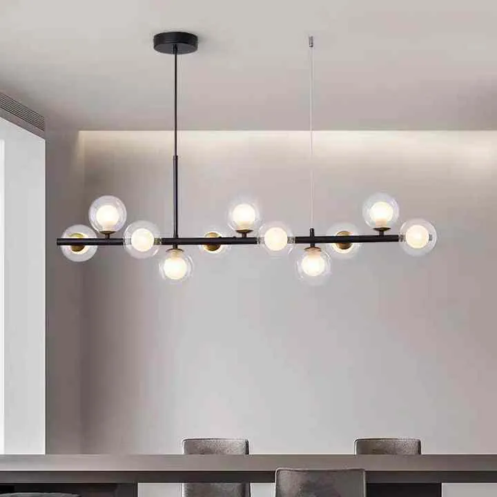 الثريا الفاخرة الحديثة مطعم زجاج لمبة أضواء قلادة مصابيح معلقة الثرياModern Luxury Chandelier Restaurant Glass Bulb Pendant Lights