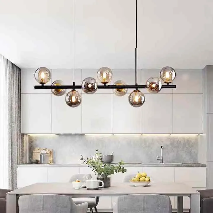 الثريا الفاخرة الحديثة مطعم زجاج لمبة أضواء قلادة مصابيح معلقة الثرياModern Luxury Chandelier Restaurant Glass Bulb Pendant Lights