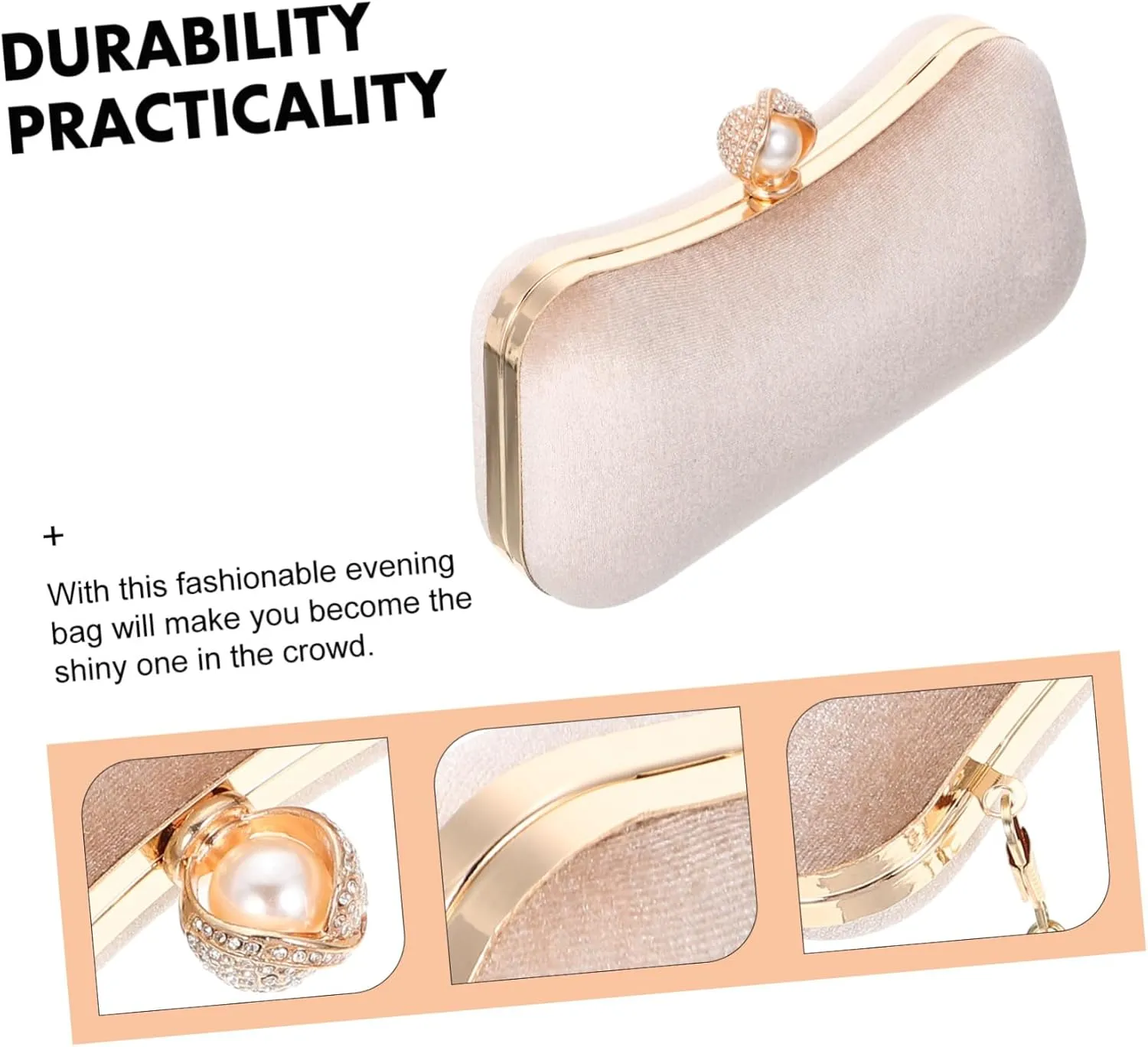 1 Set Pearl Evening Bag Women Clutch with Pearl Clutch Bag with Pearl Delicate Pearl Clutch Bag Women