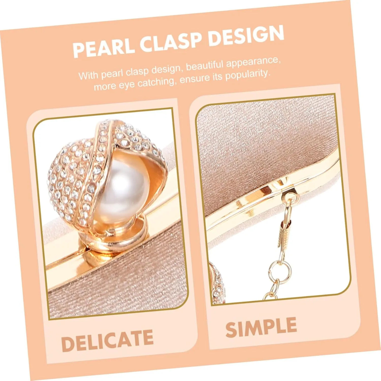 1 Set Pearl Evening Bag Women Clutch with Pearl Clutch Bag with Pearl Delicate Pearl Clutch Bag Women