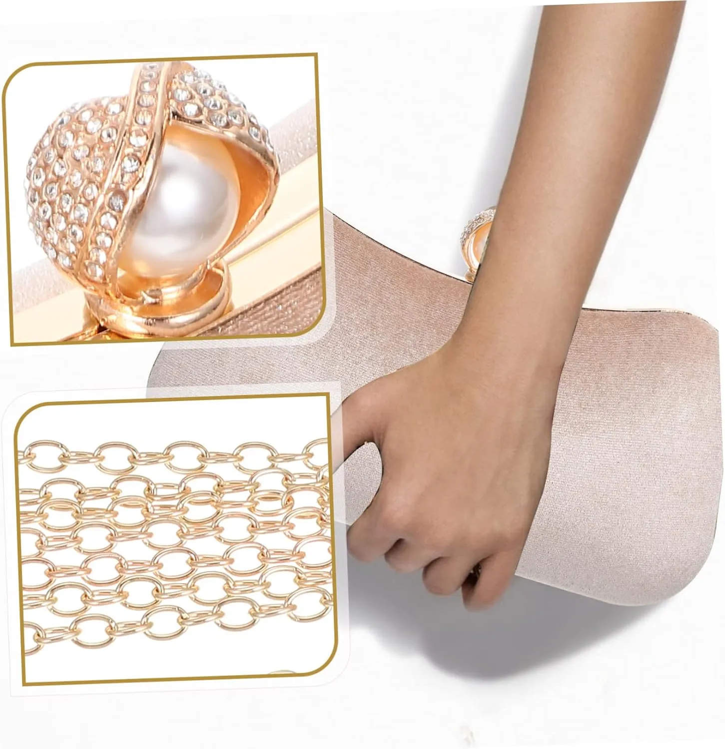 1 Set Pearl Evening Bag Women Clutch with Pearl Clutch Bag with Pearl Delicate Pearl Clutch Bag Women