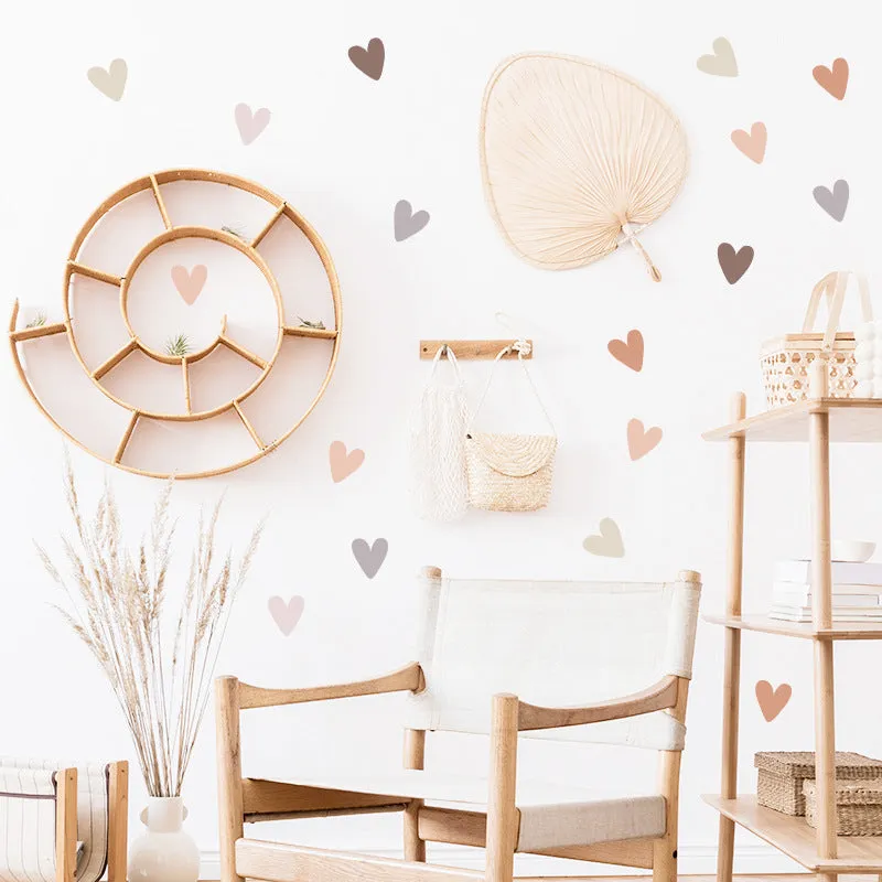 12pc Set Heart Stickers Charming Wall Decor for Kids Rooms