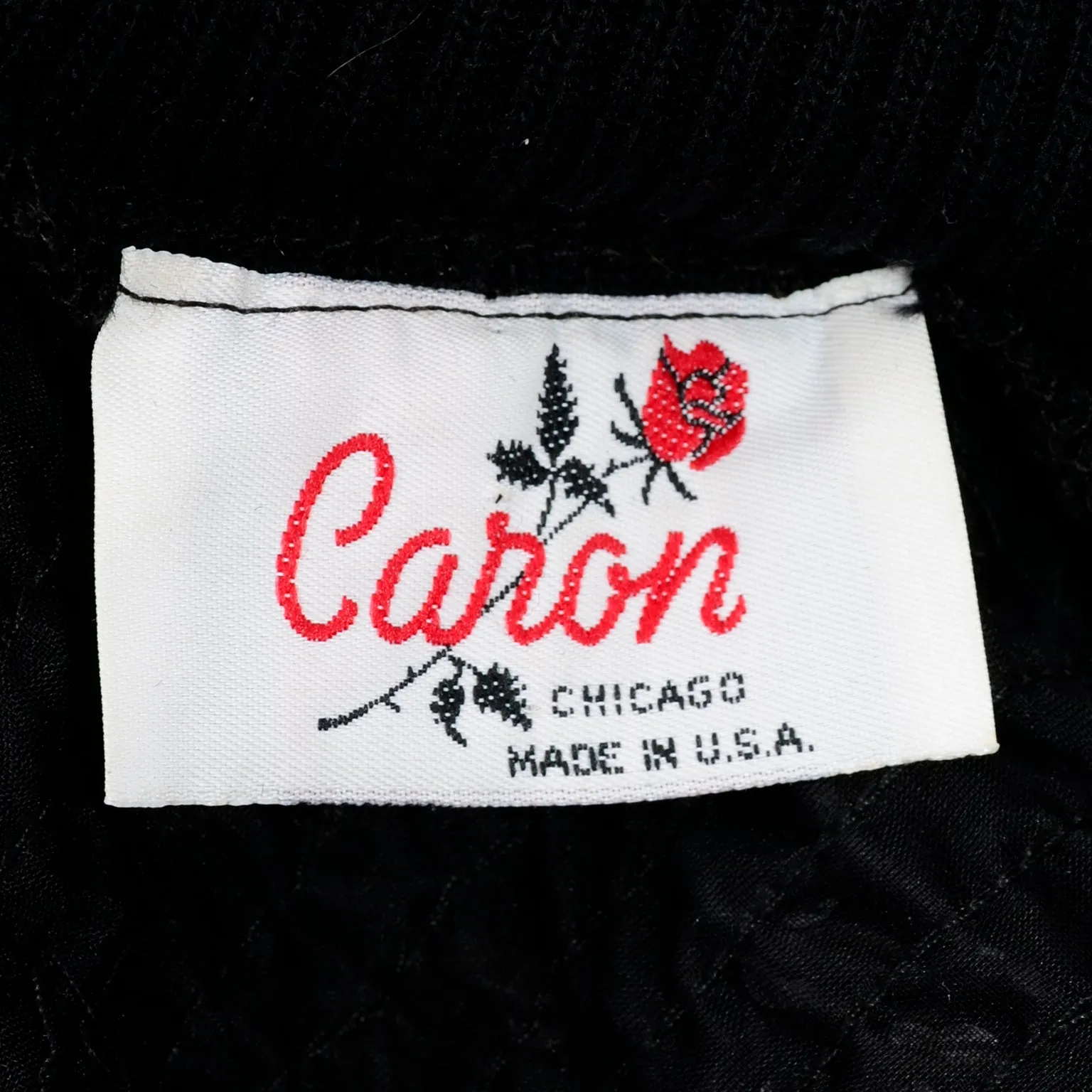1980s Caron Black Sequin Zip Front Bomber Jacket