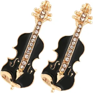 2pcs Violin Brooch for Women Elegant Enamel Lapel Versatile Clothes Accessories for Outfits Bags and Scarves for Girls and Women