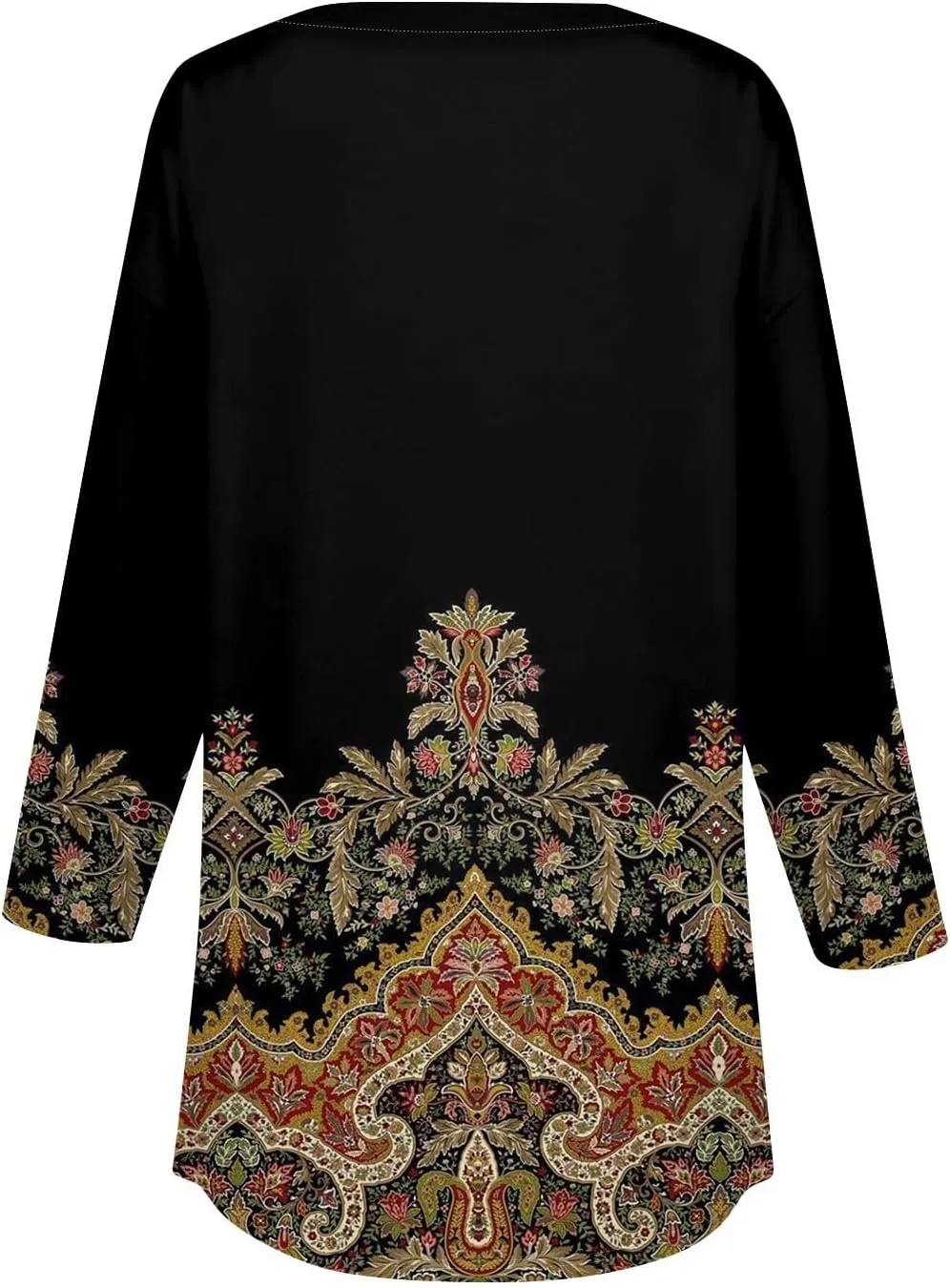 3/4 Length Sleeve Womens Tops 2025 Spring Summer Henley Neck Trendy Shirts Loose Fit Dressy Casual Blouses