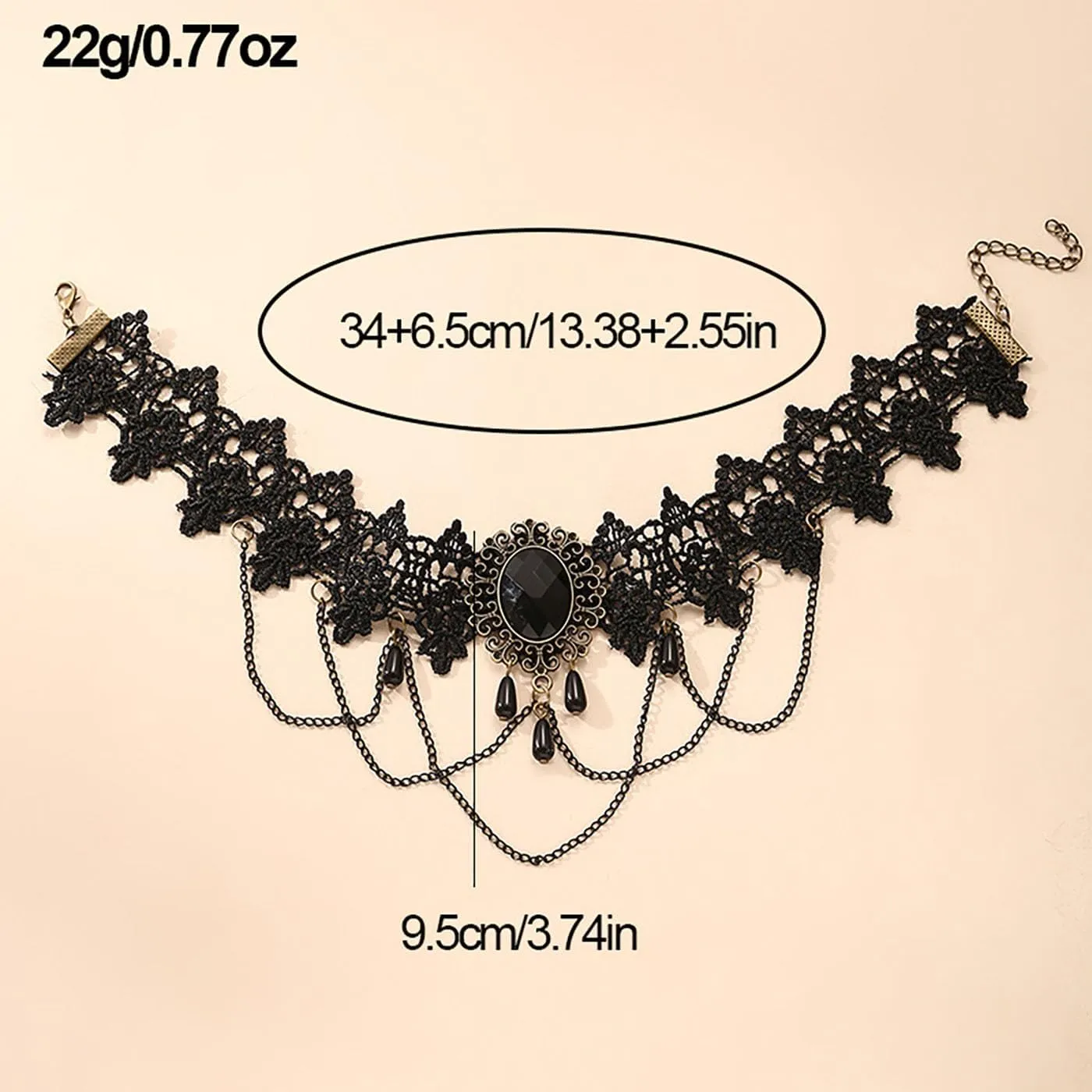 3PCS Halloween Choker Necklaces Set - Black Lace Velvet Gothic Spider & Bat Choker Cosplay Party Jewelry
