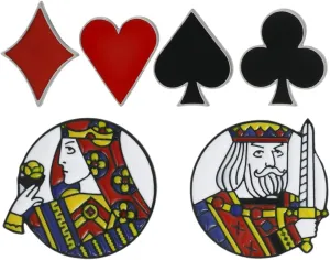 6pcs Enamel Pocker Brooch Poker Playing Cards Lapel Pin Poker Brooch Decor Poker Pins Accessories for Backpack Hat Jacket
