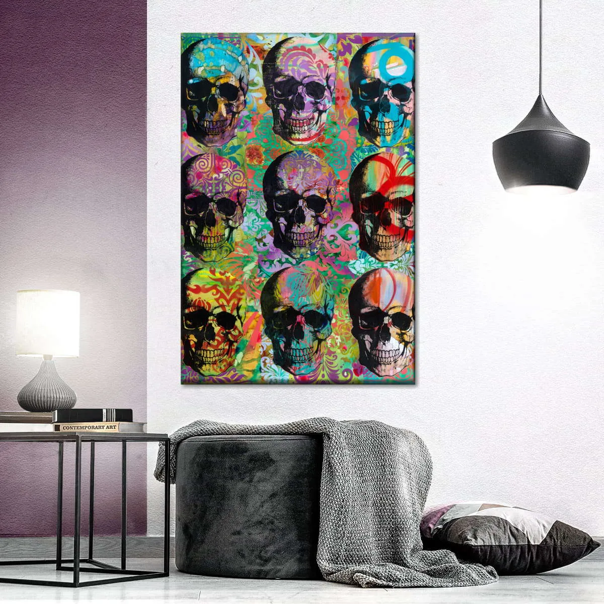 9 Skulls Wall Art
