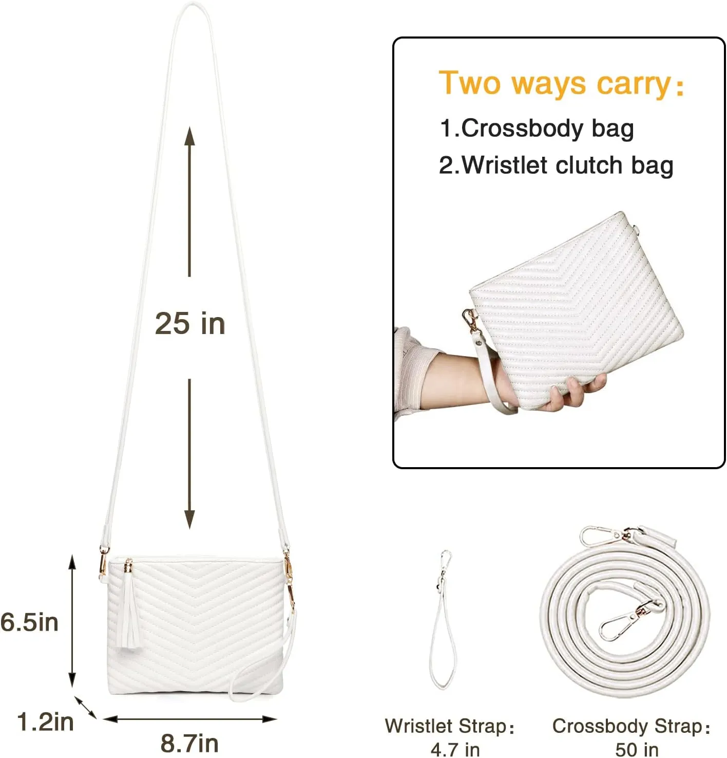 AMELIE GALANTI womens small crossbody strap handbag bag,Soft Leather Fabric Delicate Durable Fashion Design