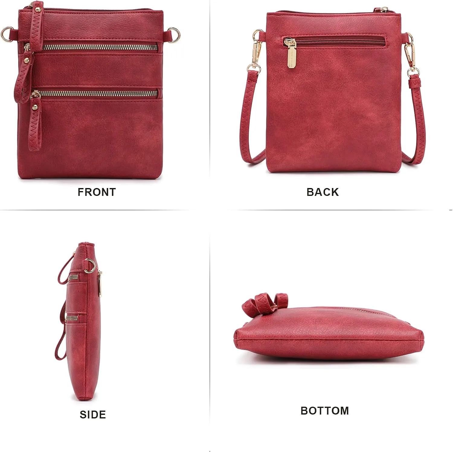 AMELIE GALANTI womens small crossbody strap handbag bag,Soft Leather Fabric Delicate Durable Fashion Design