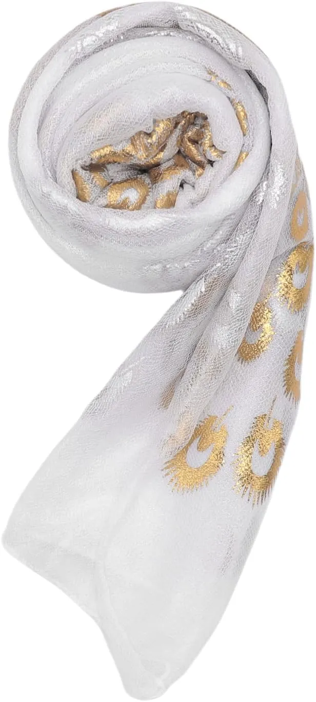 ANKOMINA Women Soft Chiffon Long Scarf Fashion Lightweight Foil Peacock Feather Printed Thin Head Wrap Shawl Scarves,4PCS