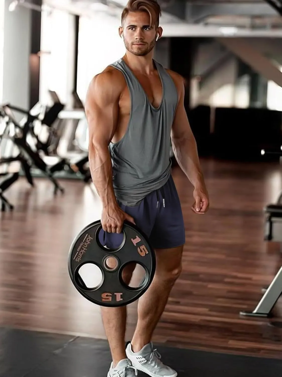 Aolesy Mens Workout Shorts with Zip Pocket 5" Lightweight Gym Running Shorts Linerless Bodybuilding Athletic Shorts