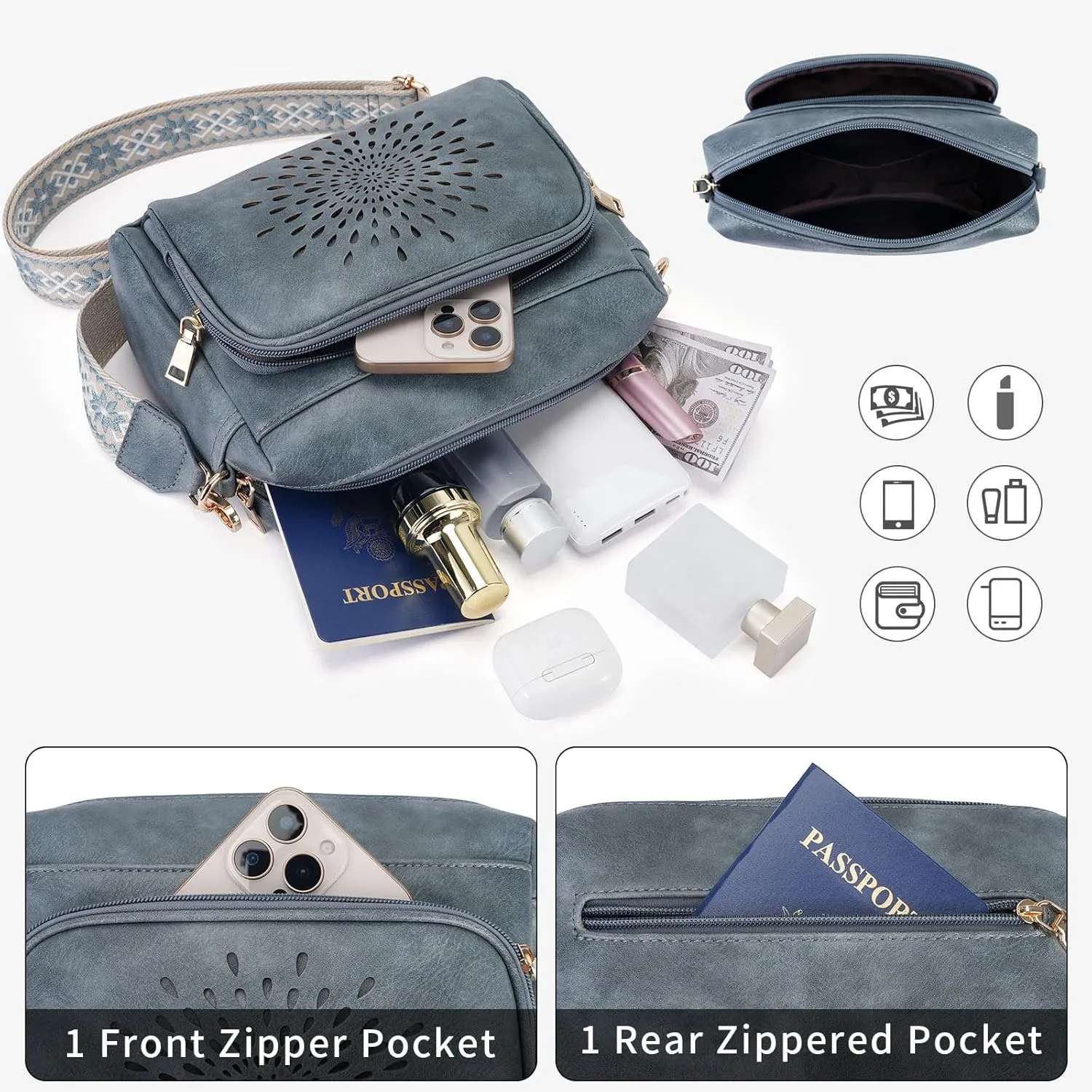 APHISON Crossbody Bags for Women, Vegan Leather Sunflower Crossbody Phone Purse Shoulder Handbags with Adjustable Strap