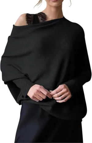 Asymmetric Draped Jumper, Asymmetrical Sweaters for Women, Jumpers for Women, Oversized Sweaters for Women