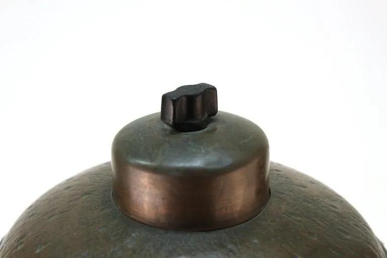 Austrian Art Nouveau Cast Bronze & Brass Table Lamp with Chunk Glass Jewels