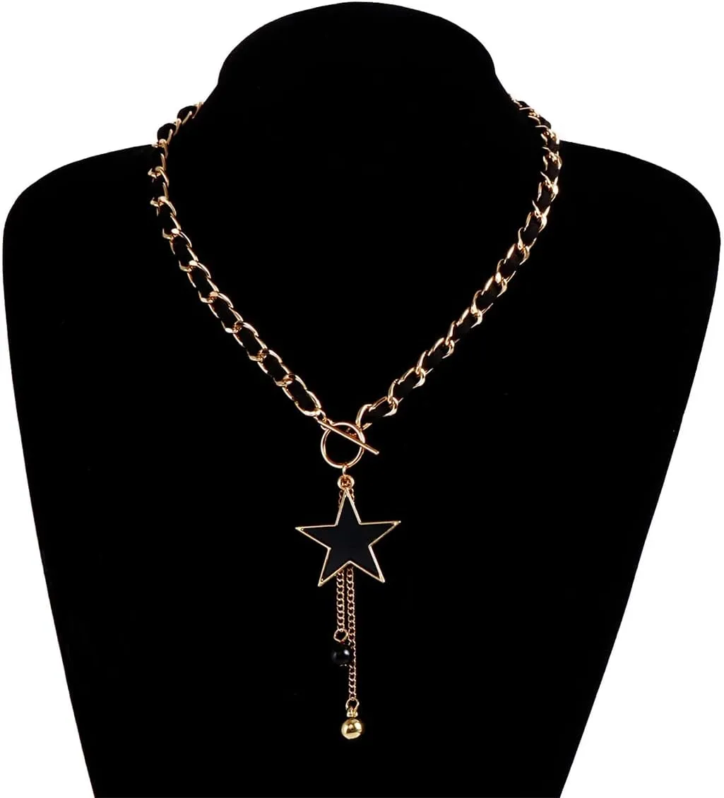 Black Choker Necklace for Women Black Velvet Necklace Goth Necklace Heart Cross Star Butterfly Leather Necklace Pink Choker Necklace Trendy Stuff