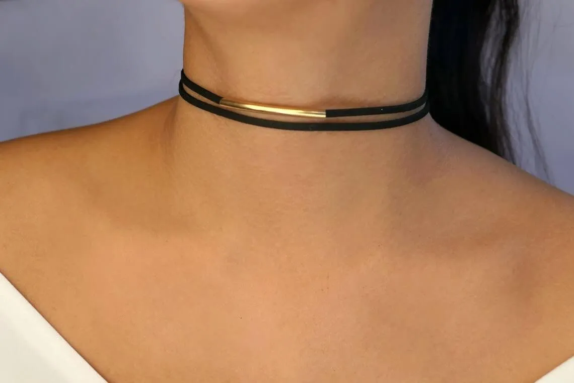 Black Choker Necklaces for Women 90s Red Black Velvet Choker Necklace Thick Thin Black Chocker Gold Tube Heart Circle Choker Necklace Lace Tatto Collar Necklace Goth Choker Jewelry