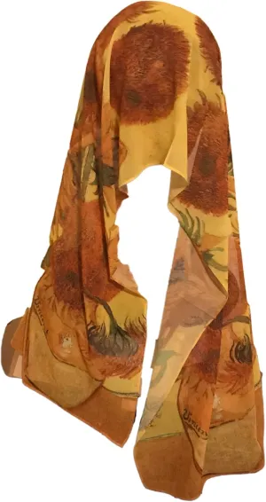 Blazing Autumn Fashion Neck Scarf Van Gogh Art Floral Tie Scarves Headband Shawls and Wraps