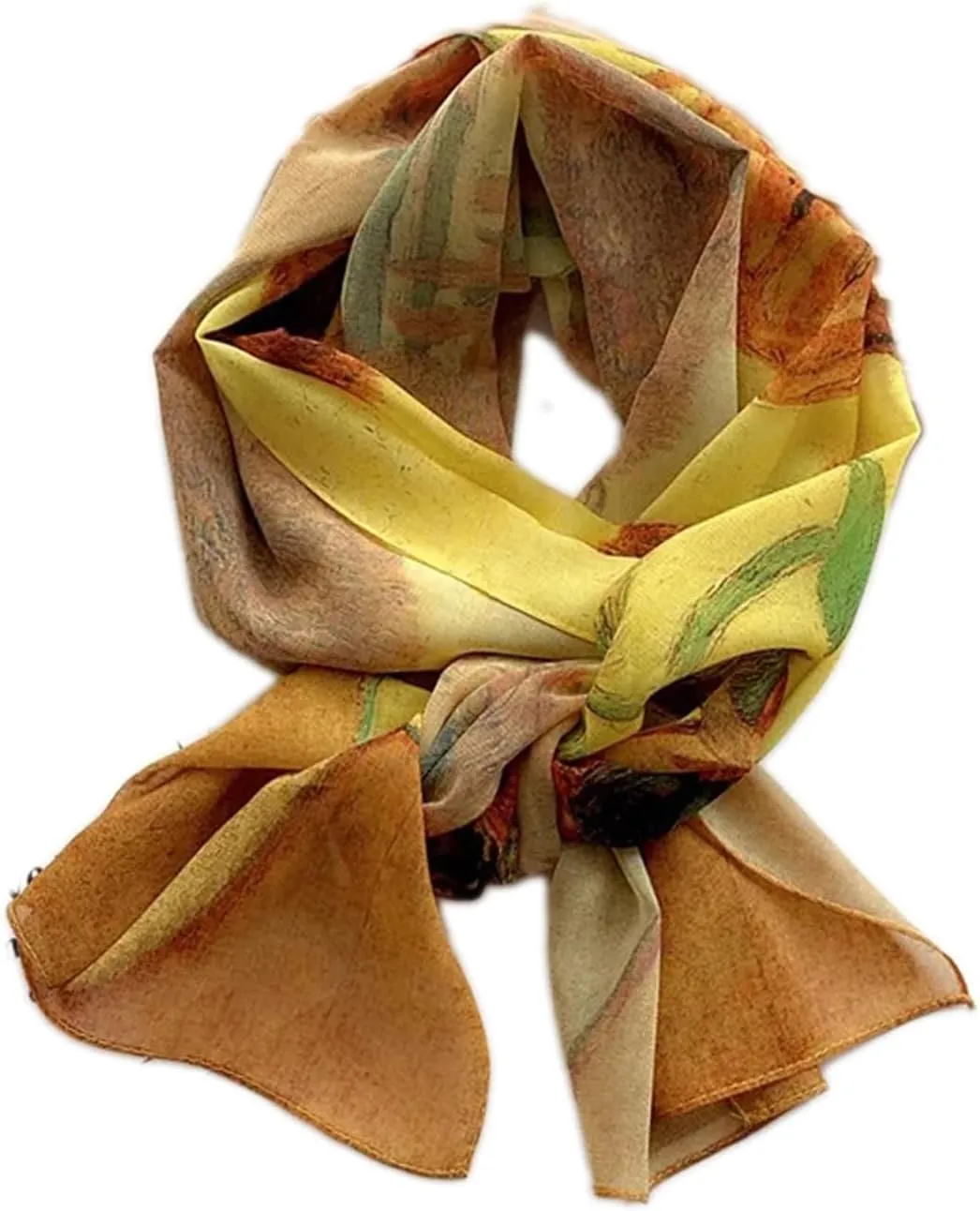 Blazing Autumn Fashion Neck Scarf Van Gogh Art Floral Tie Scarves Headband Shawls and Wraps