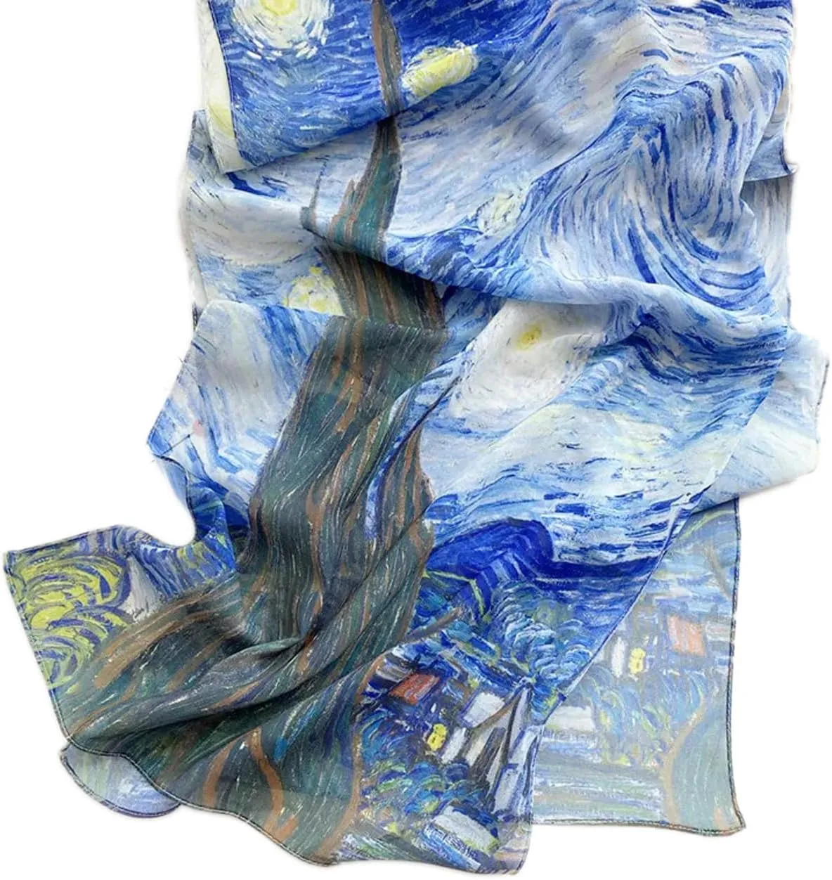 Blazing Autumn Fashion Neck Scarf Van Gogh Art Floral Tie Scarves Headband Shawls and Wraps