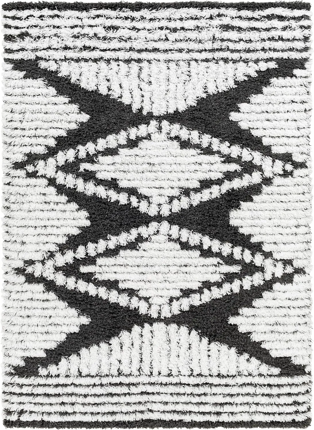 Bonaparte 5x7 Shag Gray Area Rug Carpet for Living Room Bedroom or Kitchen (5'3" x 7'3")