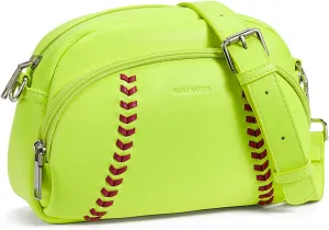 BOSTANTEN Baseball Crossbody Purses for Sport Mom Small Shoulder Bag Vegan Leather Women Handbags for Events