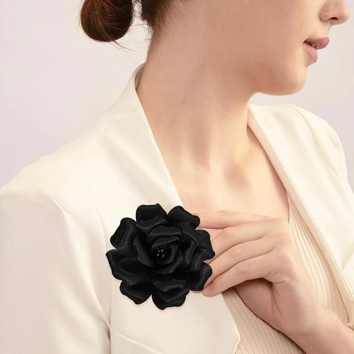 Camellia Flower Brooches and Pins for Women | Hat and Hair Pins | Flower Clips for Clothes