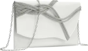 CARIEDO Women's Evening Bag Elegant Clutch Delicate PU Leather Flap Handbag Prom Wedding Party
