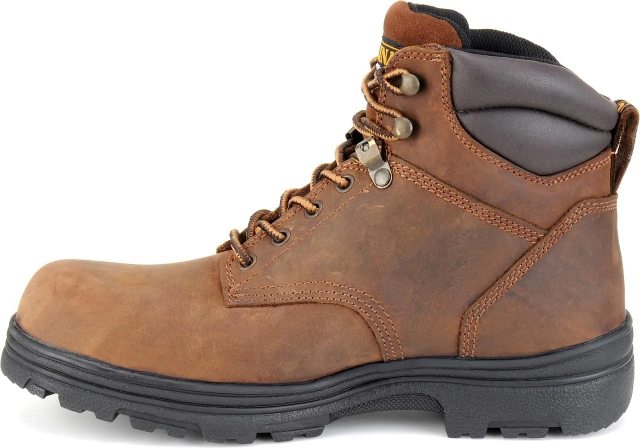 Carolina Engineer 6 Steel Toe Work Boots for Men - Breathable Waterproof Boots with Durable Leather Uppers and Slip-Resistant Lug Outsoles, EH Rated