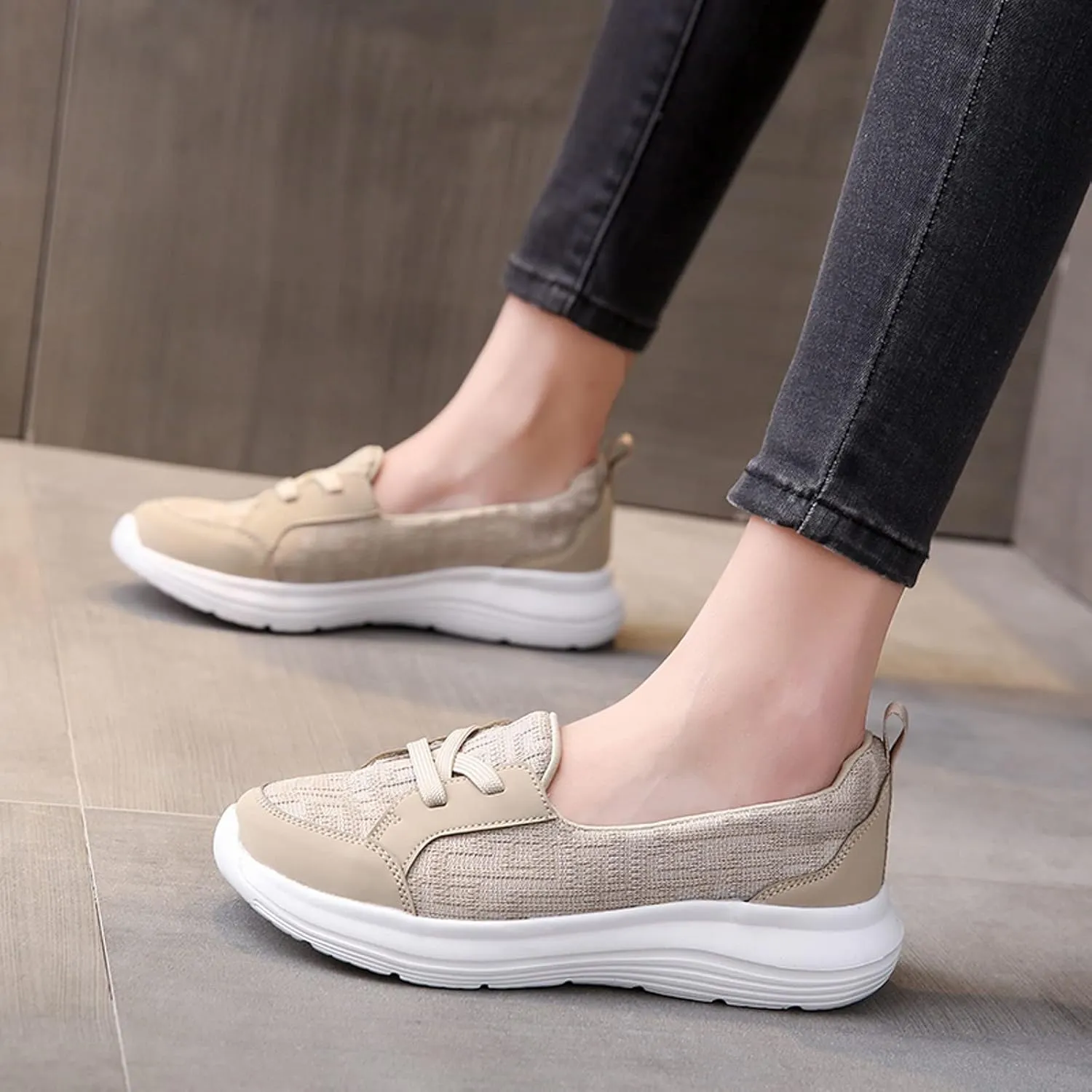 Cathalem Diabetic Shoes for Women, Orthopedic Women's Breathable Slip On Arch Support Non-Slip Shoes Slip on Sneakers Women
