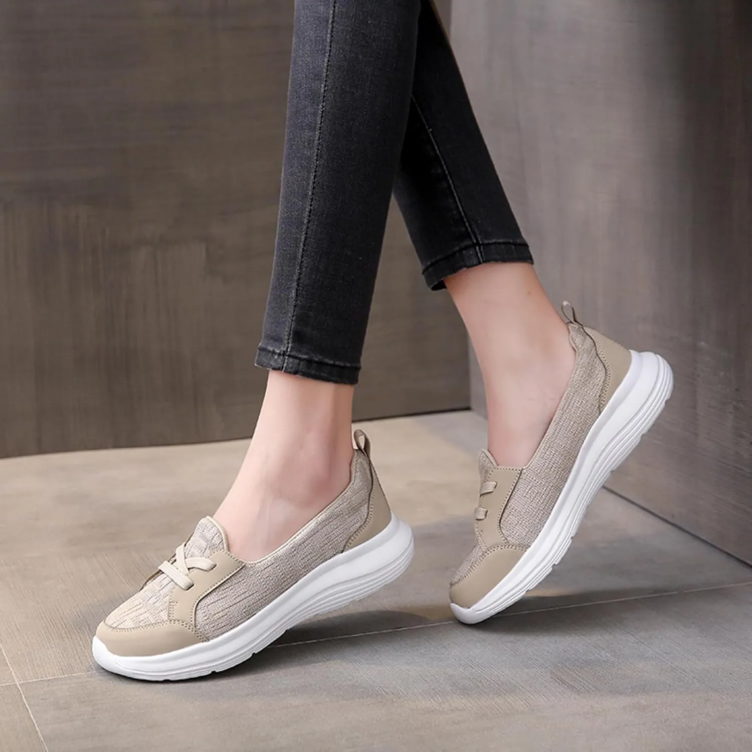 Cathalem Diabetic Shoes for Women, Orthopedic Women's Breathable Slip On Arch Support Non-Slip Shoes Slip on Sneakers Women