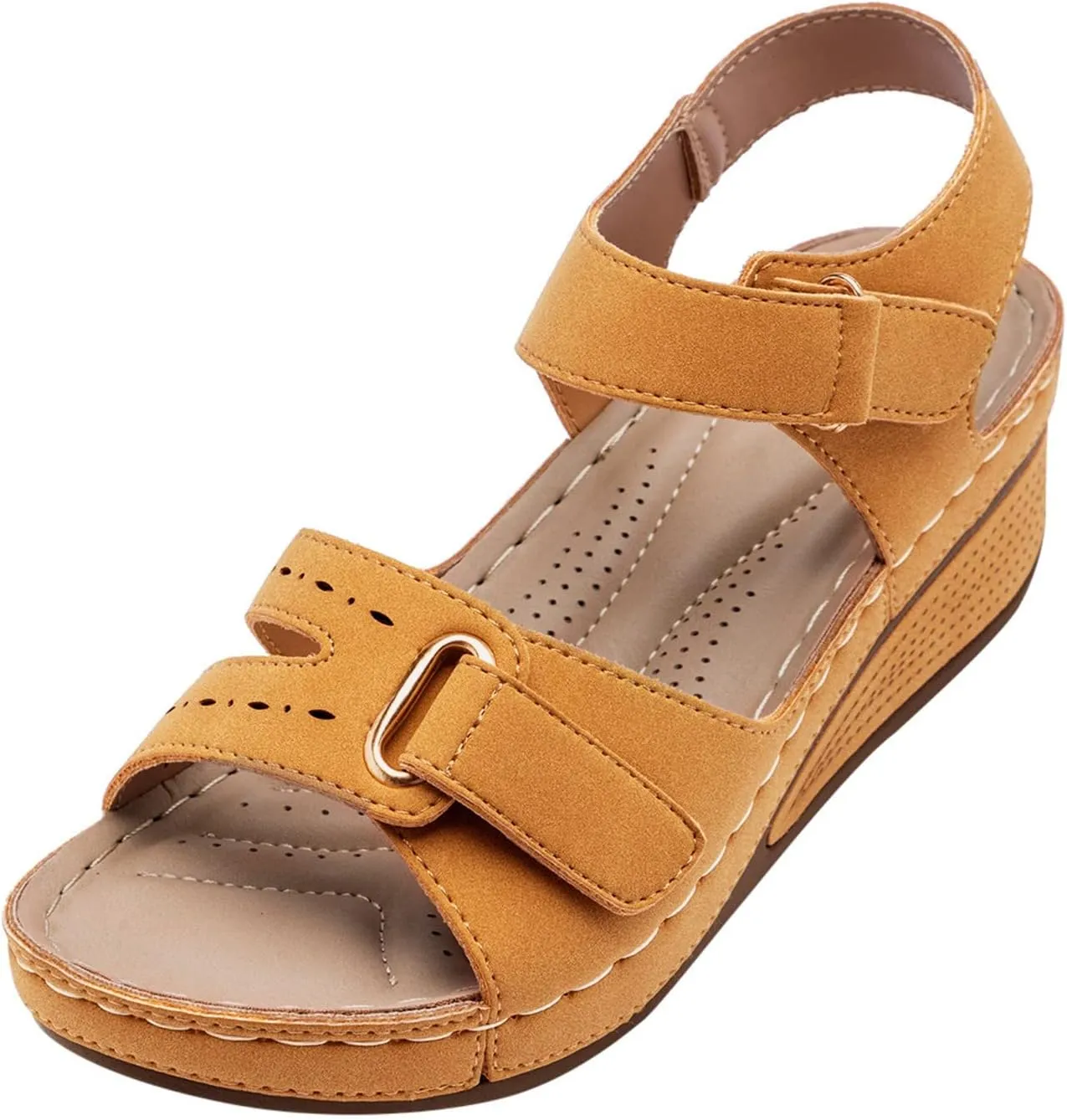 Cathalem Orthopedic Wedge Sandals for Women Open Toe Ankle Strap Platform Casual Wedges Summer Beach Dress Shoes Comfortable Outdoor