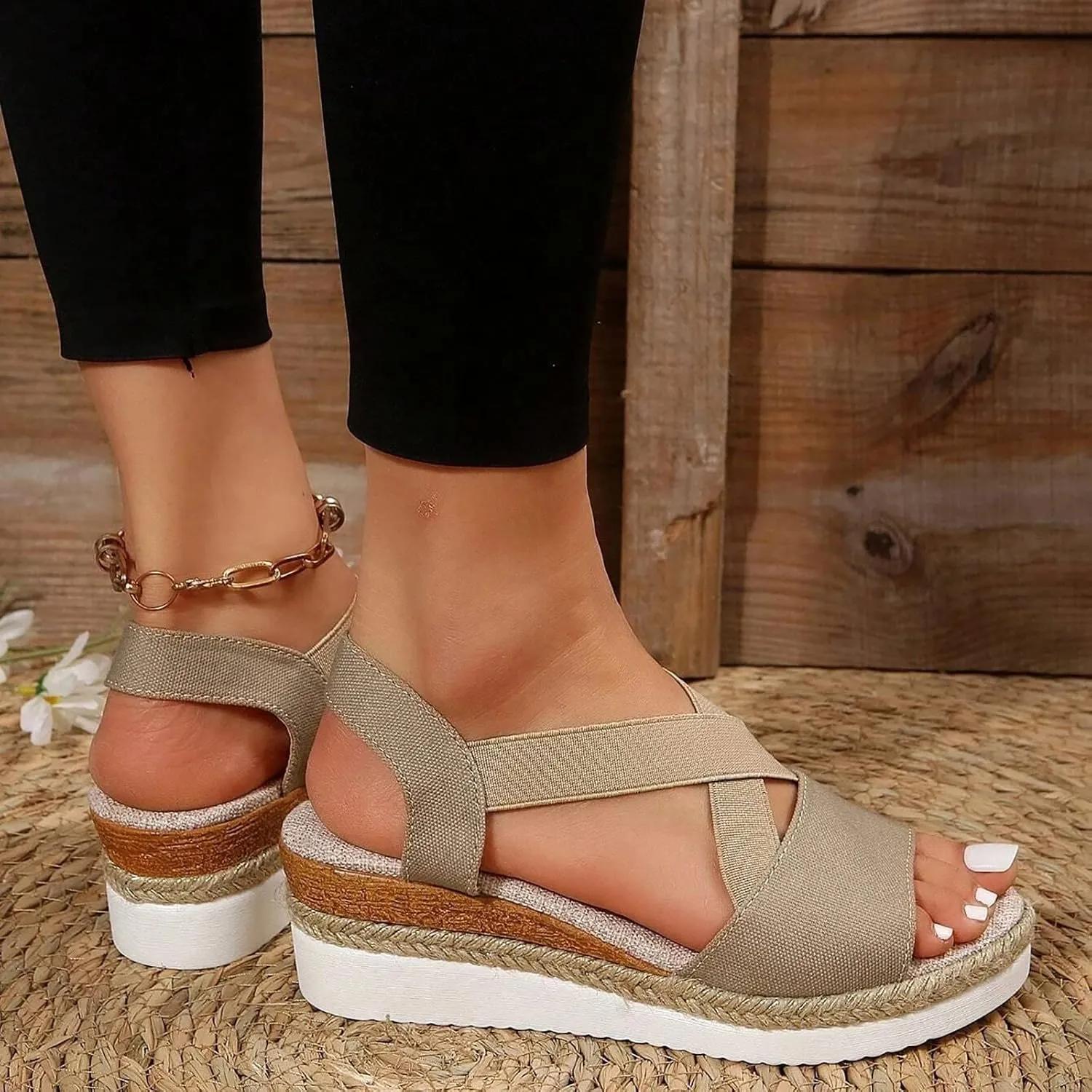 Cathalem Sandals For Women Comfortable Sandals for Women Open Toe Platform Wedge Sandals