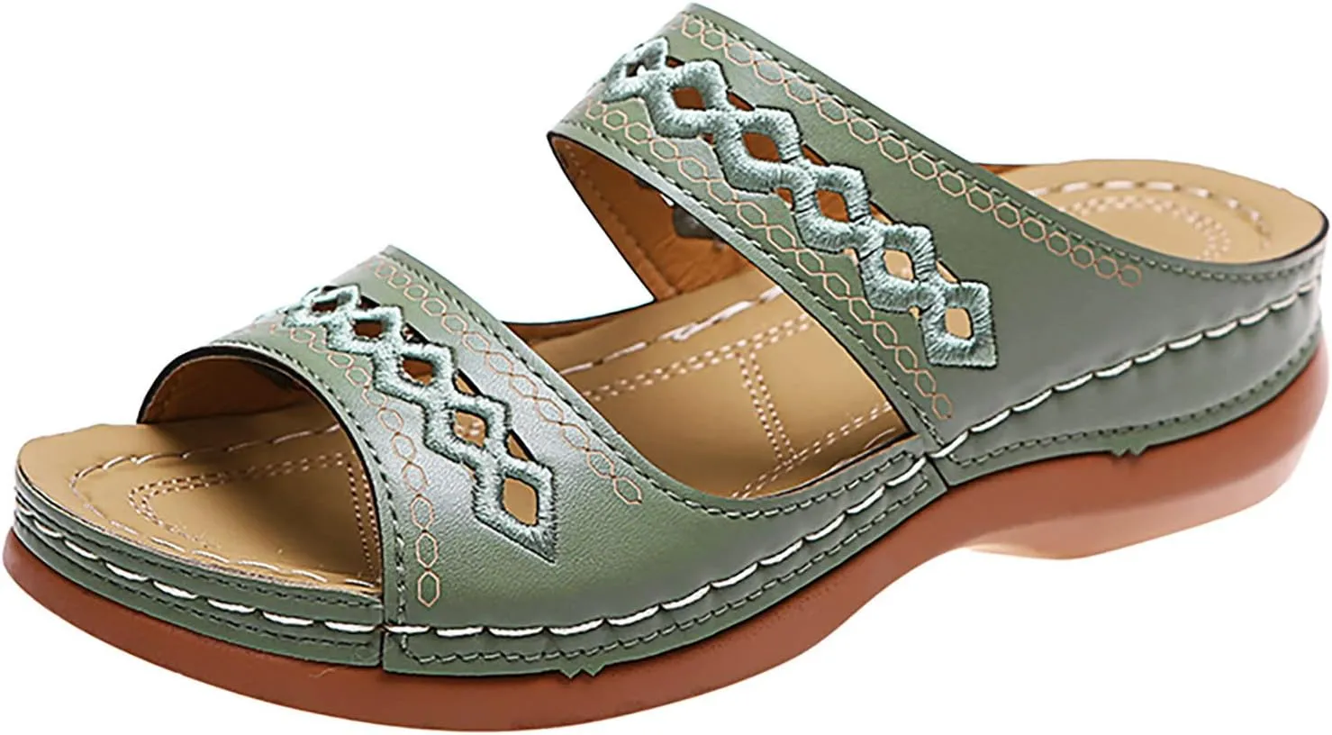 Cathalem Sandals for Women Dressy Summer, Womens Comfortable Platform Wedge Sandals Walking Shoes Beach Travel Outdoor Sandals