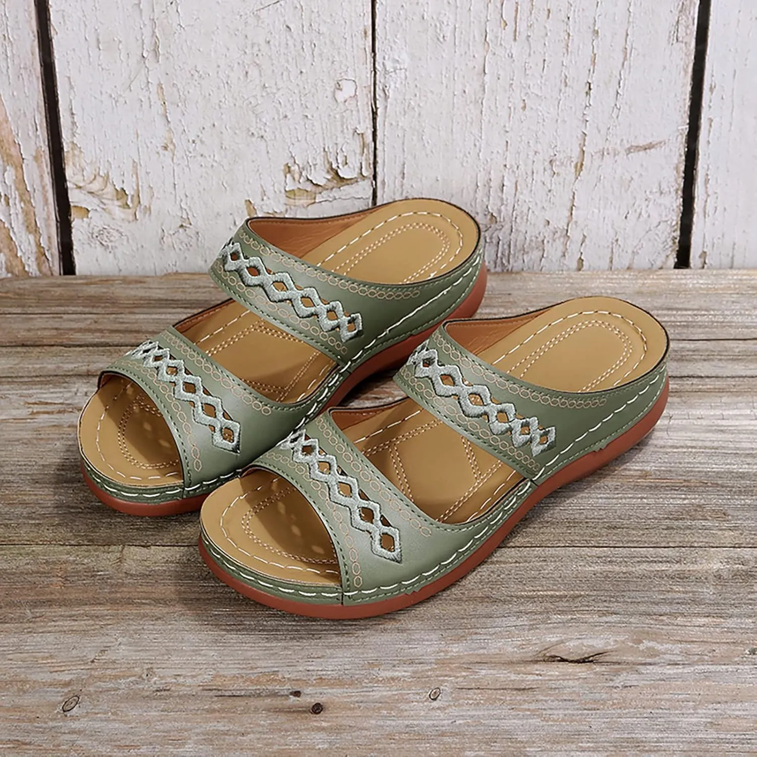 Cathalem Sandals for Women Dressy Summer, Womens Comfortable Platform Wedge Sandals Walking Shoes Beach Travel Outdoor Sandals