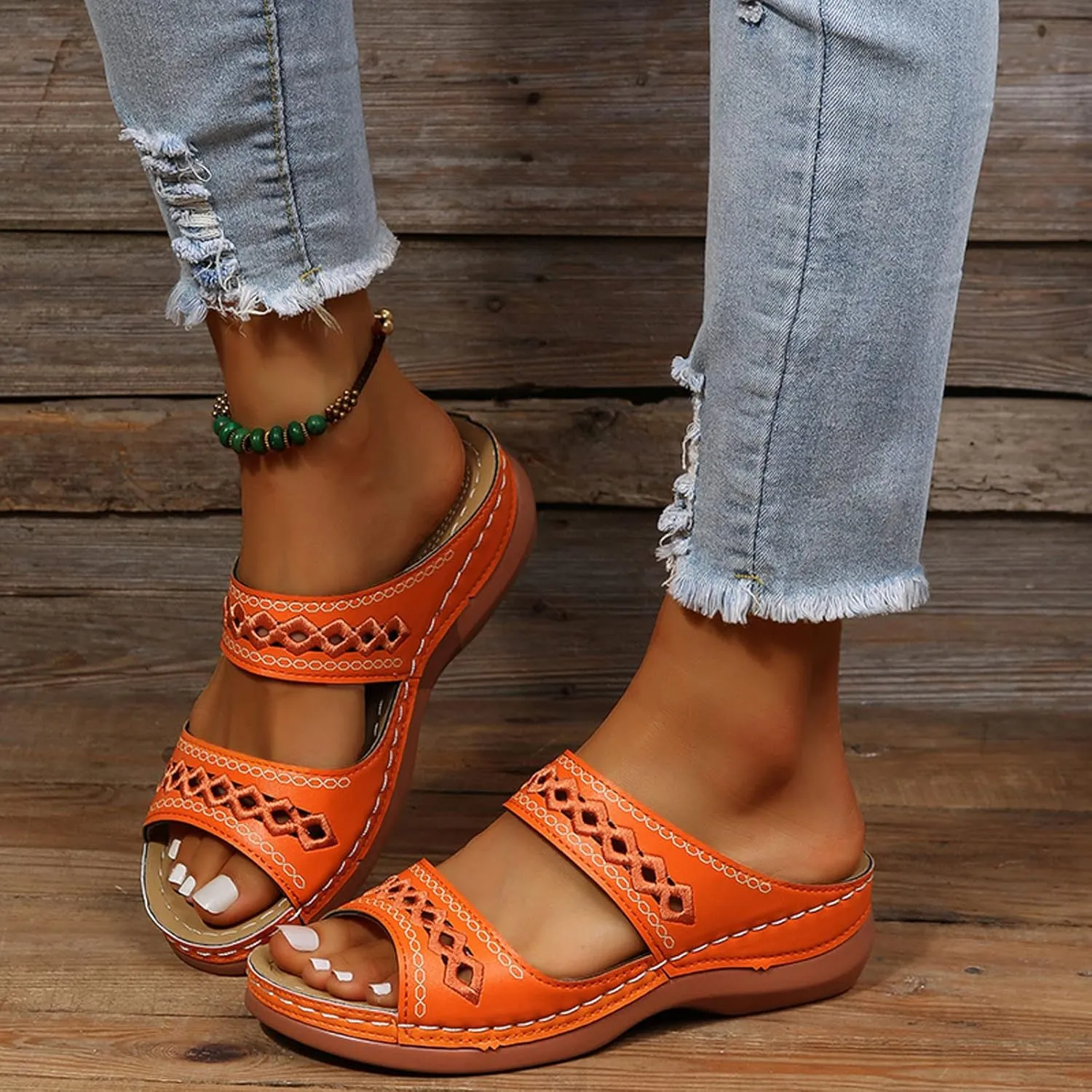 Cathalem Summer Wedges for Women 2024, Orthopedic Sandals for Women Arch Support Sandals Flip Flops Comfortable Sandals