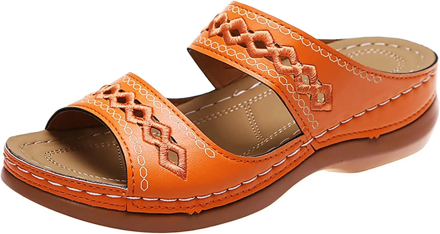 Cathalem Summer Wedges for Women 2024, Orthopedic Sandals for Women Arch Support Sandals Flip Flops Comfortable Sandals
