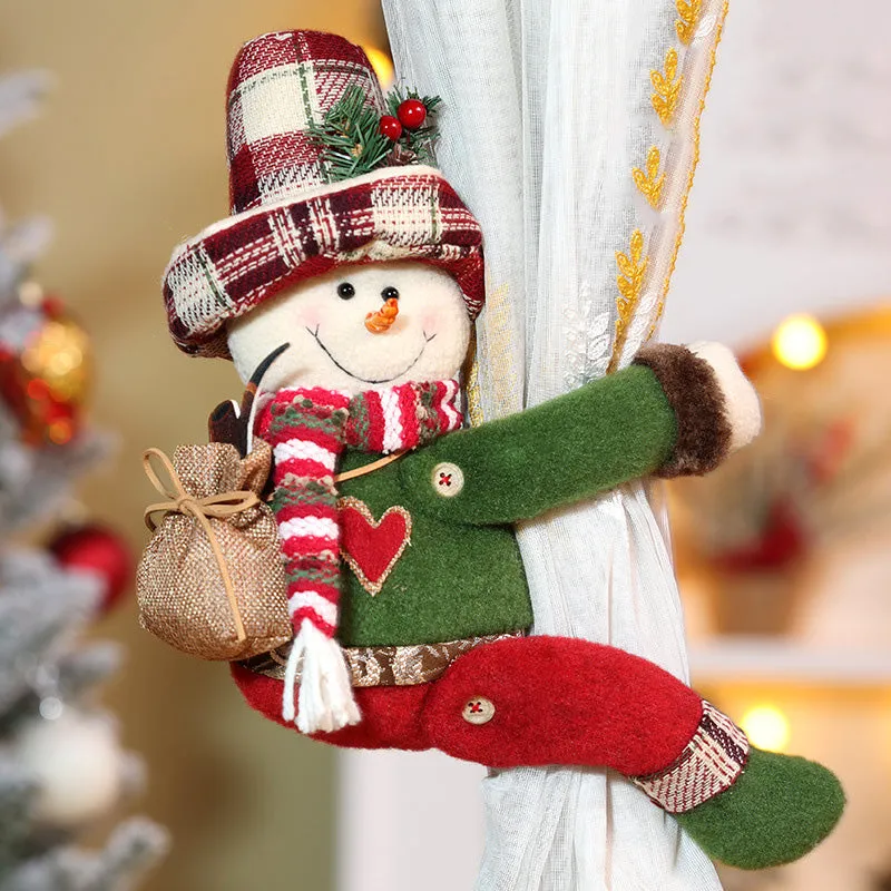Christmas Doll Curtain Tiebacks