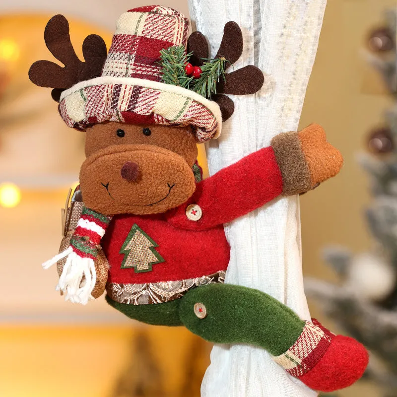 Christmas Doll Curtain Tiebacks