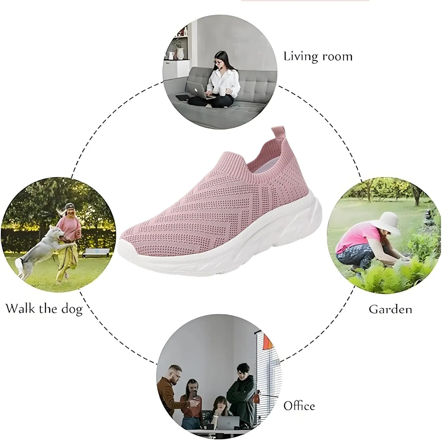 Comfortwear Shoes for Women Slip On Casual Slip-On Sneakers Arch Support Breathable Mesh Comfort Lightweight Running Shoes