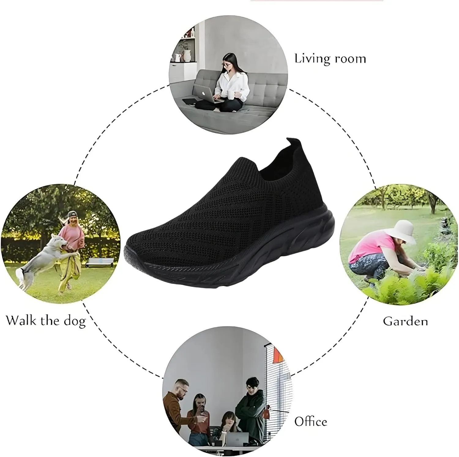 Comfortwear Shoes for Women Slip On Casual Slip-On Sneakers Arch Support Breathable Mesh Comfort Lightweight Running Shoes