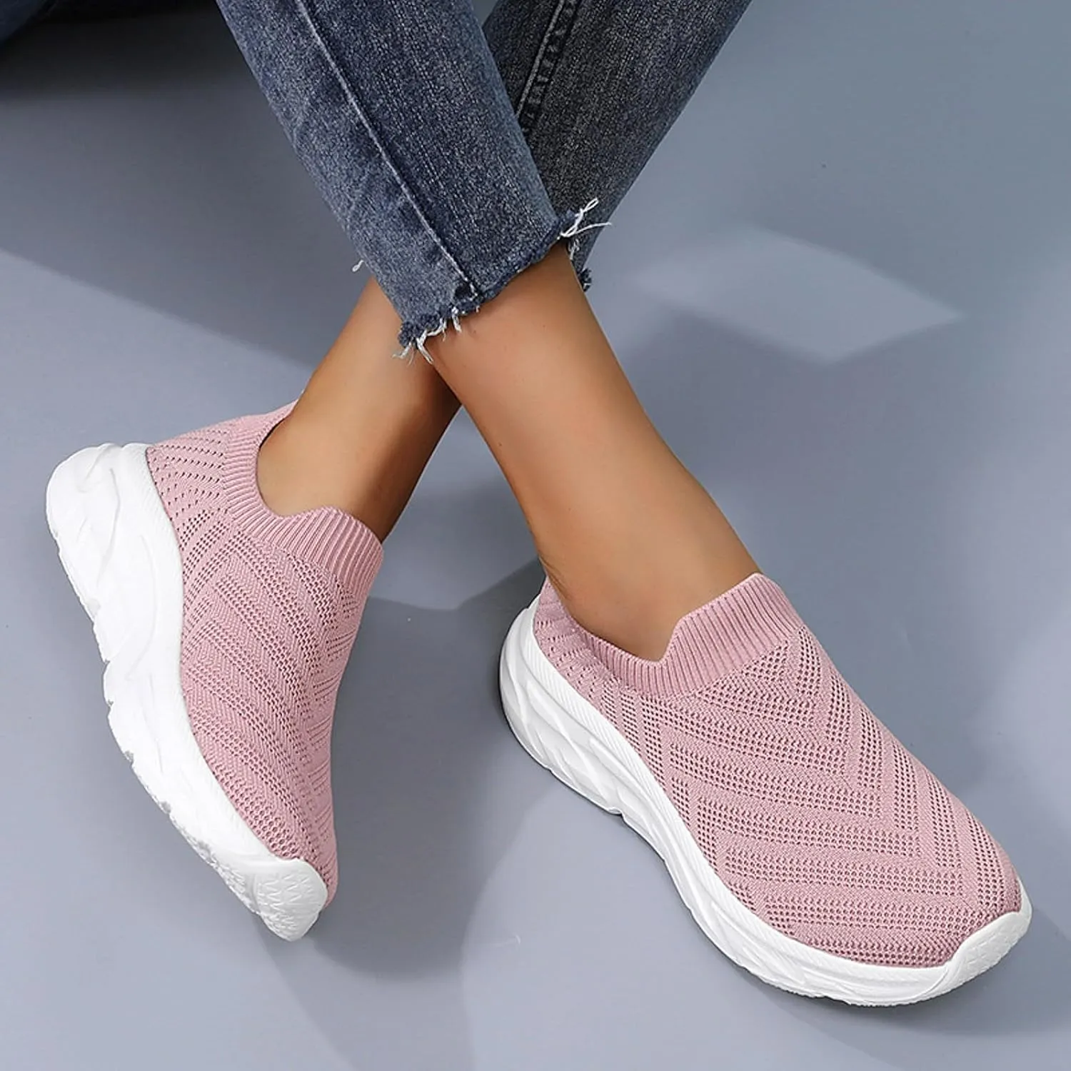 Comfortwear Shoes for Women Slip On Casual Slip-On Sneakers Arch Support Breathable Mesh Comfort Lightweight Running Shoes