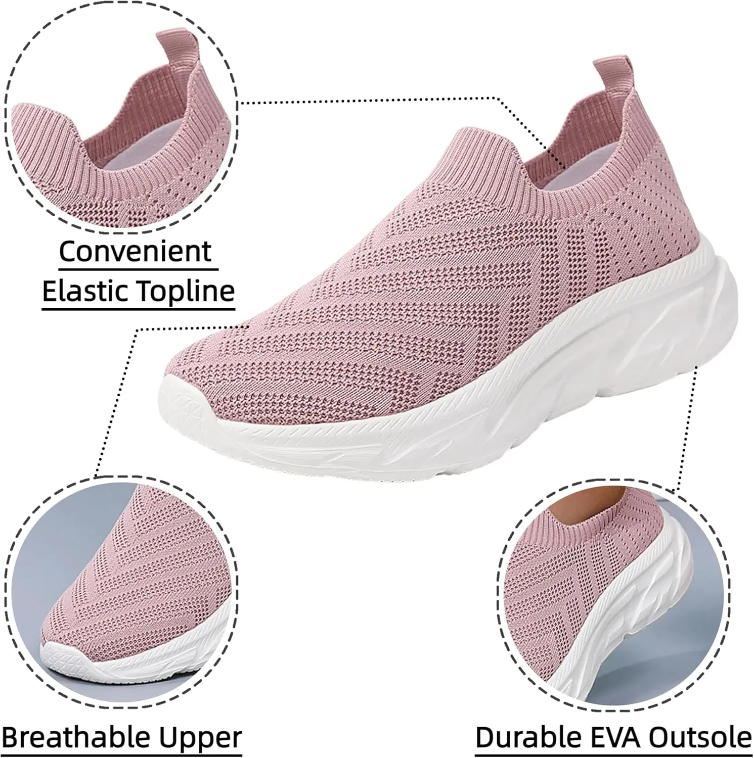 Comfortwear Shoes for Women Slip On Casual Slip-On Sneakers Arch Support Breathable Mesh Comfort Lightweight Running Shoes