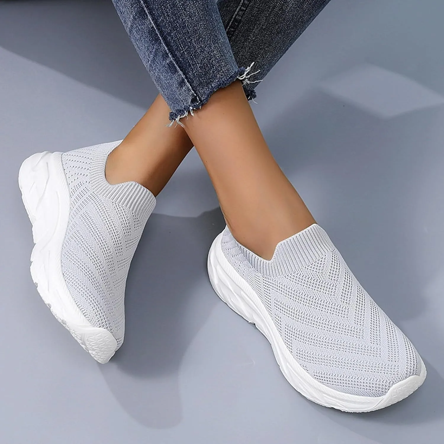 Comfortwear Shoes for Women Slip On Casual Slip-On Sneakers Arch Support Breathable Mesh Comfort Lightweight Running Shoes