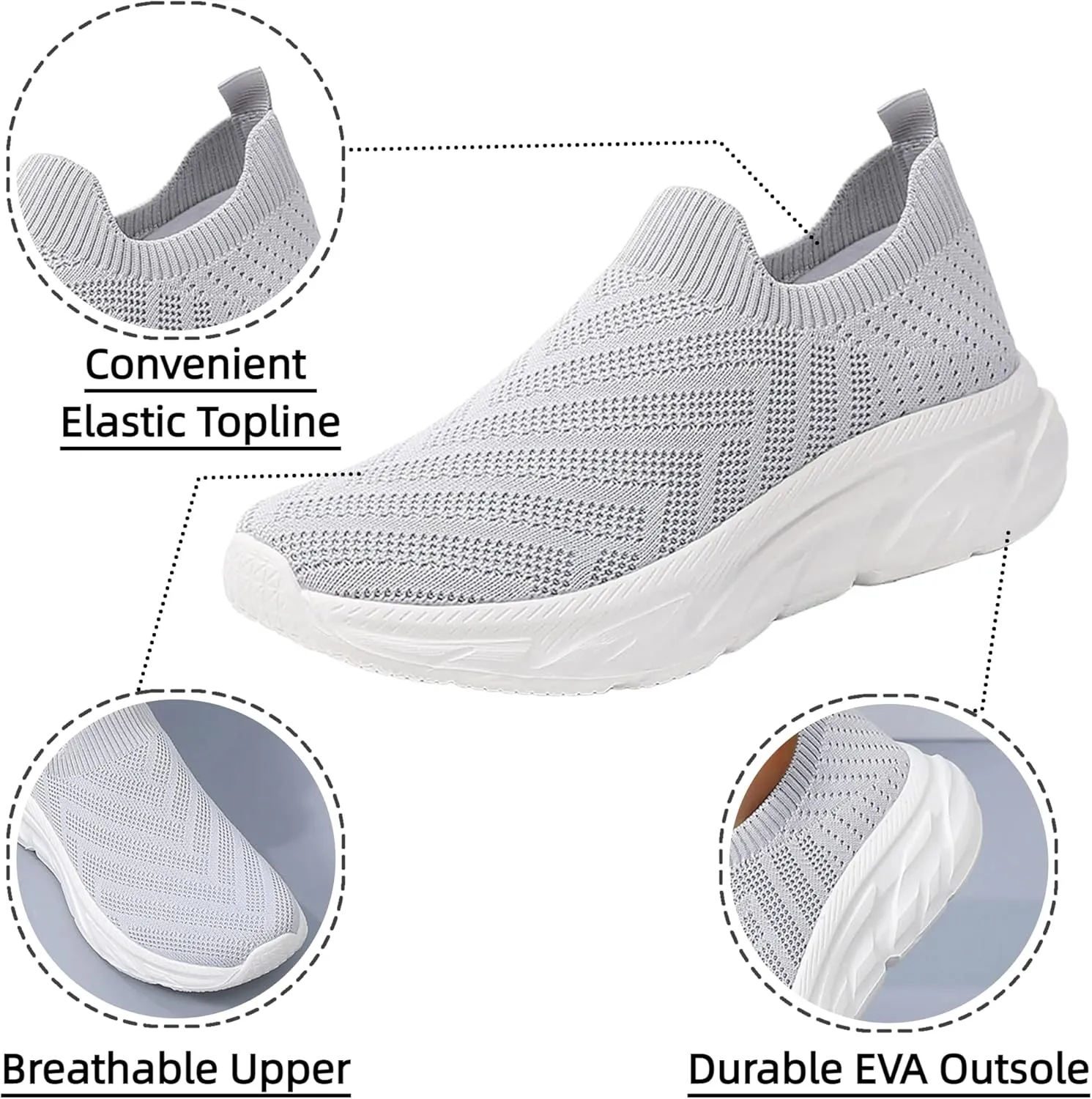 Comfortwear Shoes for Women Slip On Casual Slip-On Sneakers Arch Support Breathable Mesh Comfort Lightweight Running Shoes