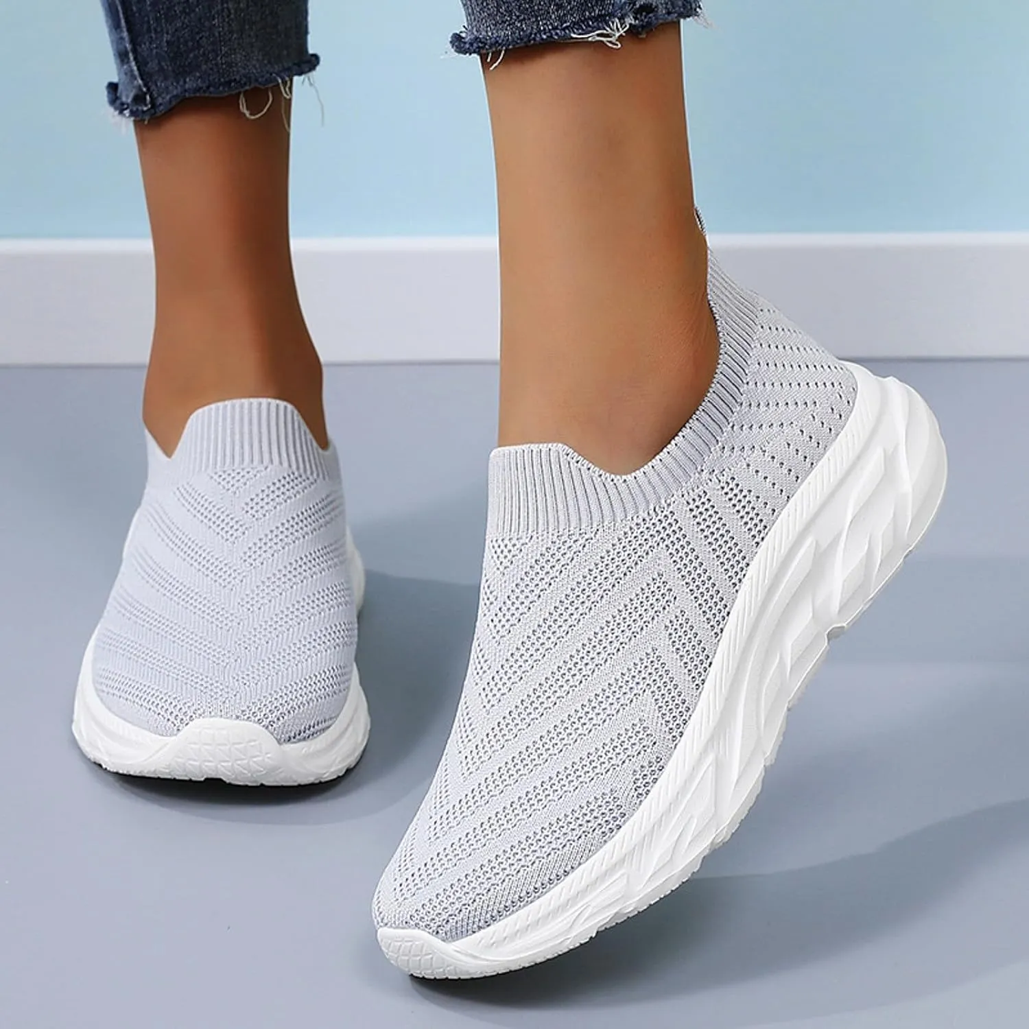 Comfortwear Shoes for Women Slip On Casual Slip-On Sneakers Arch Support Breathable Mesh Comfort Lightweight Running Shoes