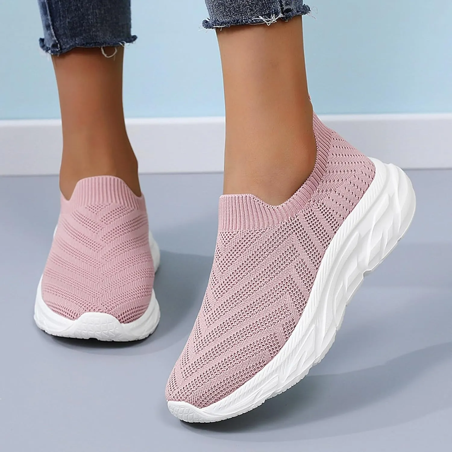 Comfortwear Shoes for Women Slip On Casual Slip-On Sneakers Arch Support Breathable Mesh Comfort Lightweight Running Shoes