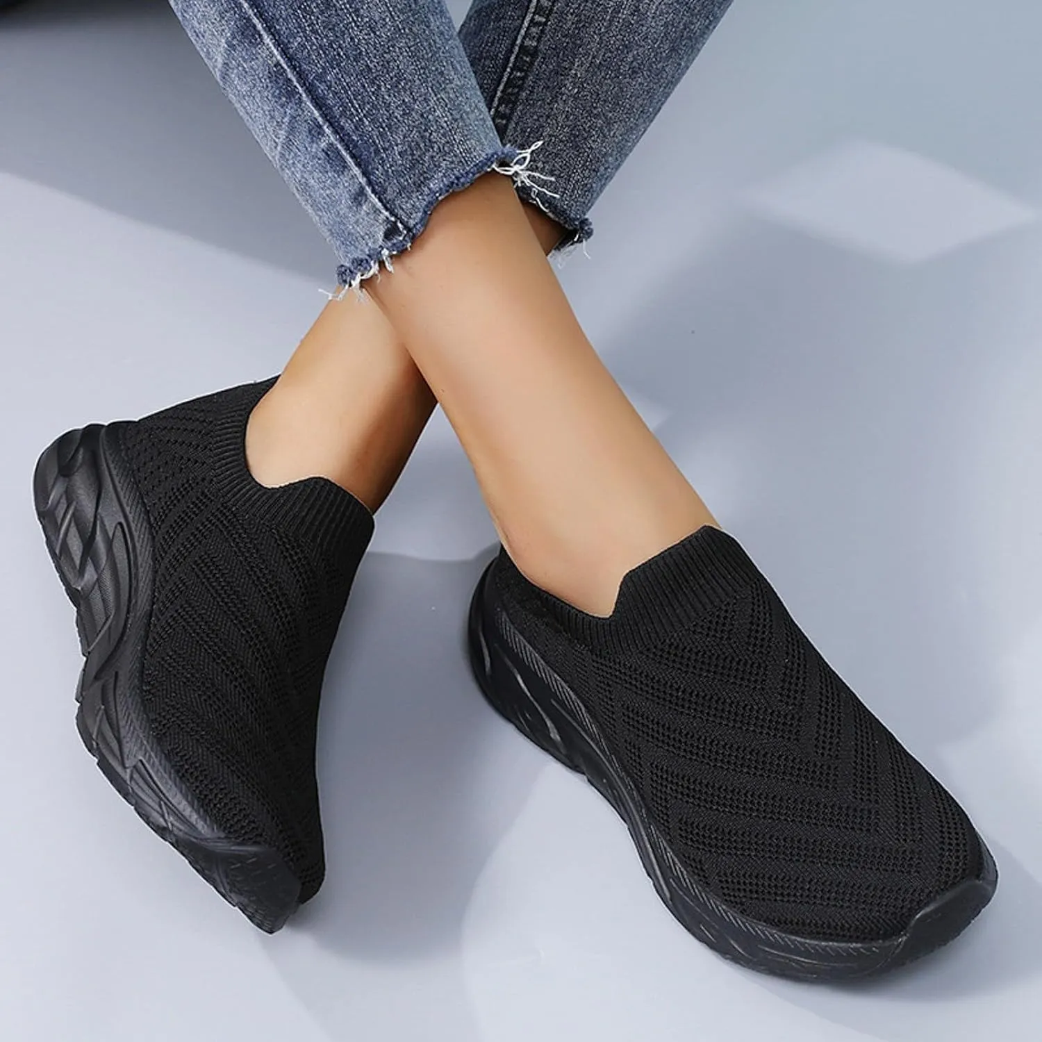 Comfortwear Shoes for Women Slip On Casual Slip-On Sneakers Arch Support Breathable Mesh Comfort Lightweight Running Shoes