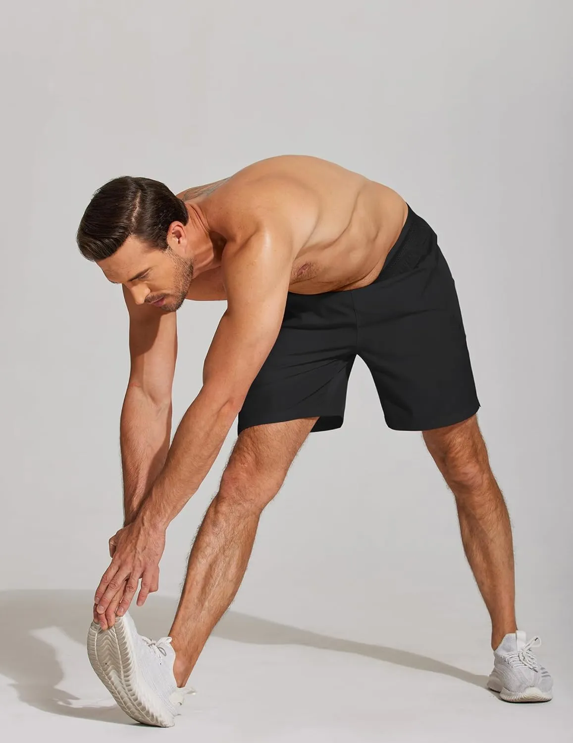 COOFANDY Mens Athletic Running Shorts 7'' Gym Workout Shorts Lightweight Drawstring Training Shorts with Zipper Pockets