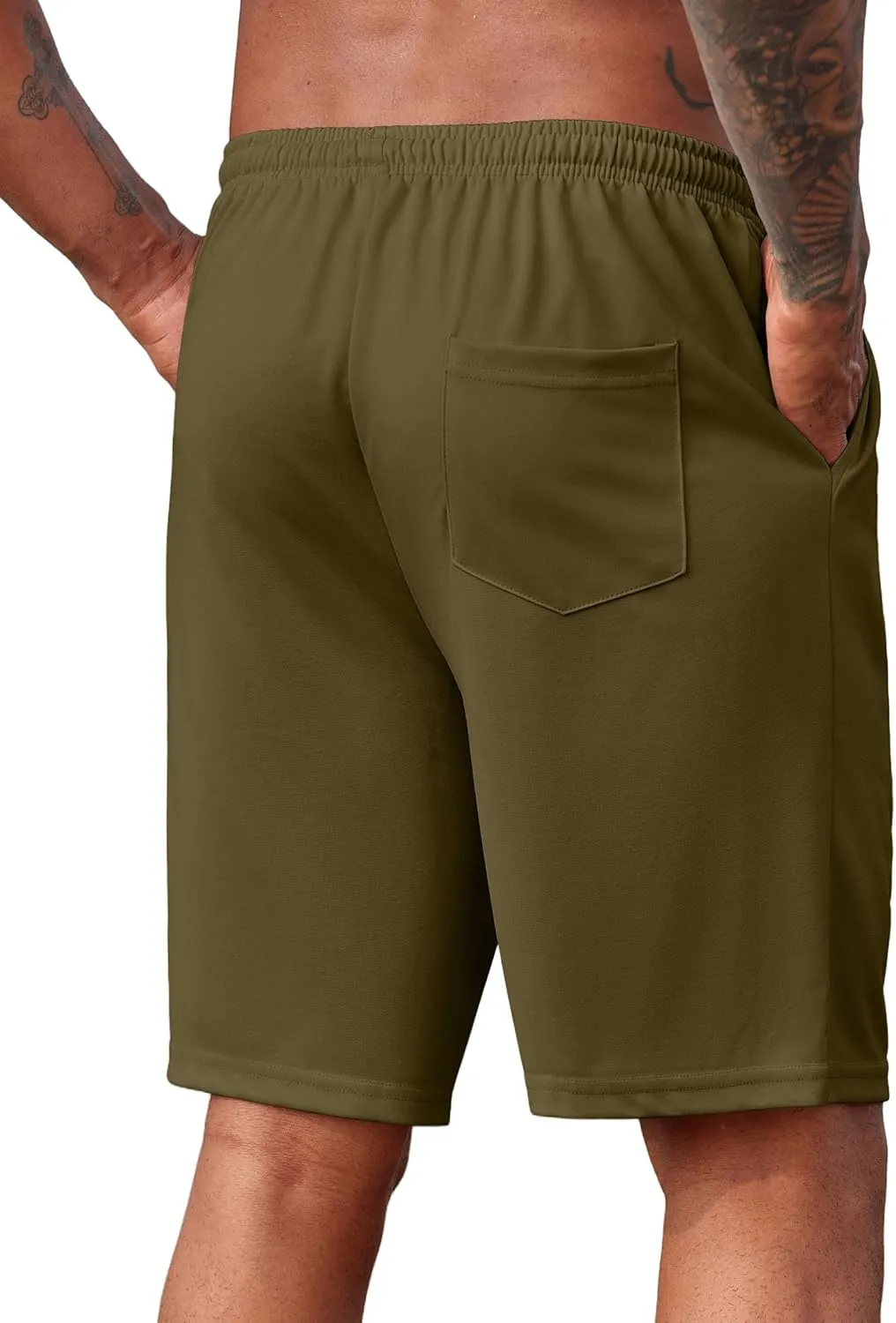 COOFANDY Mens Casual Shorts 9 inch Inseam Stretch Beach Shorts Elastic Waist Drawstring Summer Shorts